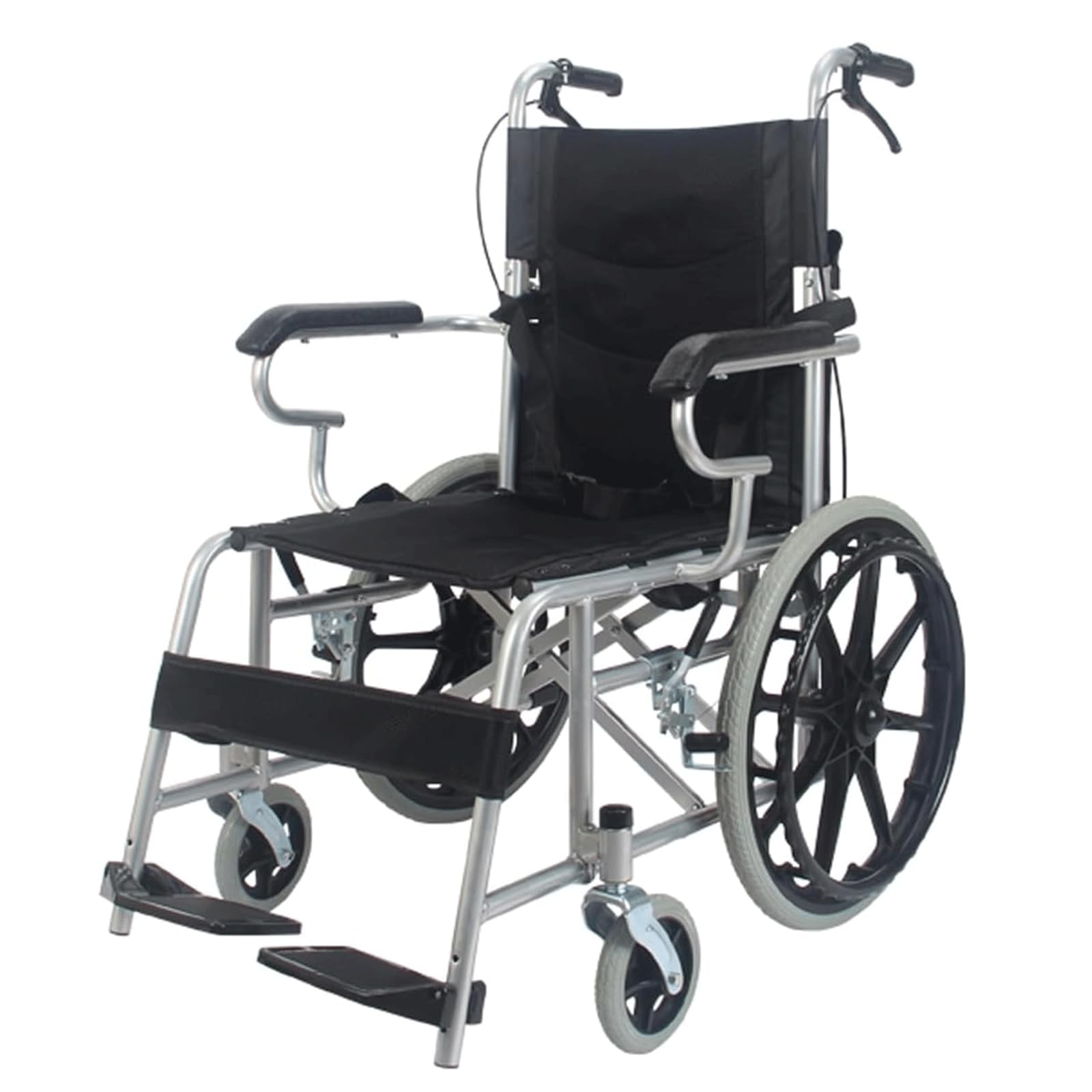 Silla Ruedas Sillas de Ruedas Plegables, sillas de Ruedas de Transporte portátiles con Freno de Mano, Silla de Ruedas Manual Ligera de Acero al Carbono Fácil de operar