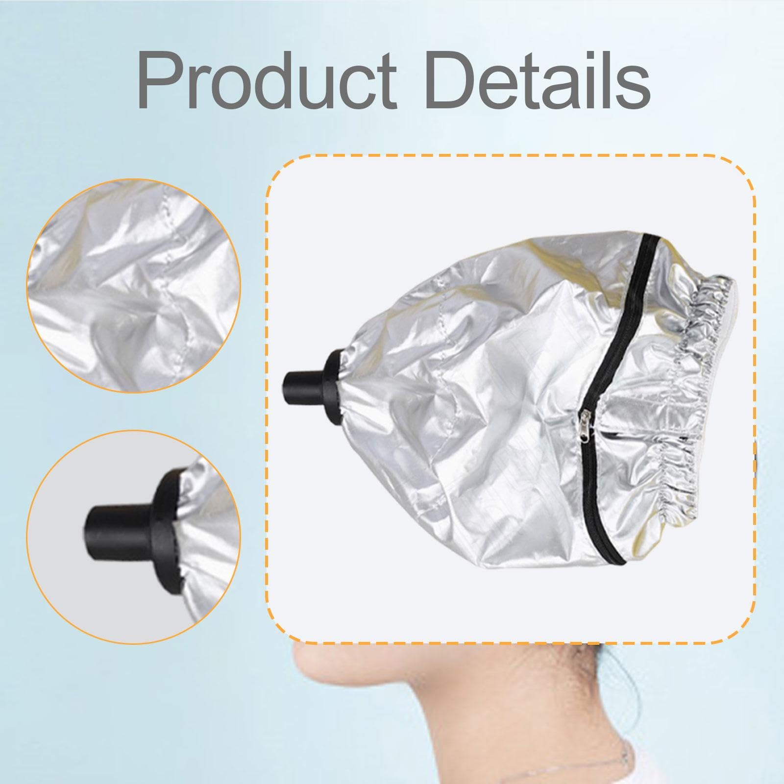 B Baosity Bonnet pour Sèche-cheveux Capuchon Chauffant à Vapeur Casquette pour Teinture Soin Cheveux Fonction Pratique Convient Aux Femmes Hommes Salon Maison, Type Inclinable