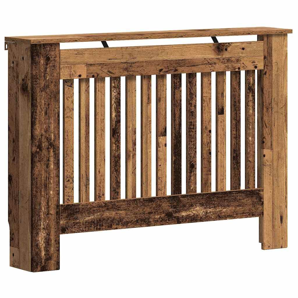 Vidaxl Radiator Cover Old Wood 112 X 19 X 81.5 Cm Engineered Wood 8721359484465