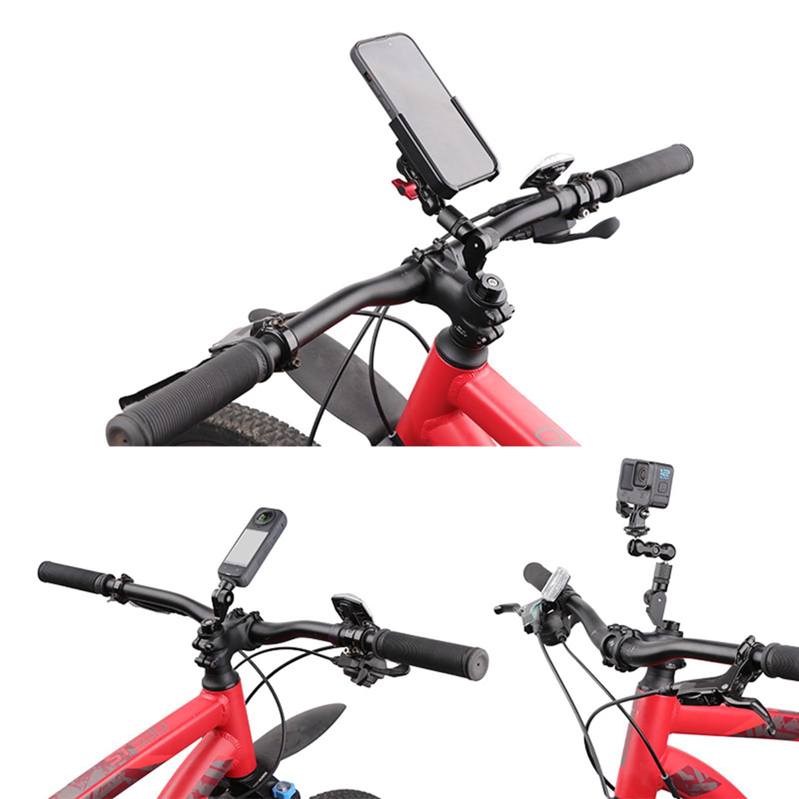 Installazione rapida del supporto del computer della bici Angoli di visione regolabili Peso leggero Durabilità Alluminio Ciclismo Accessorio Visualizzazione Staffe del computer della bici