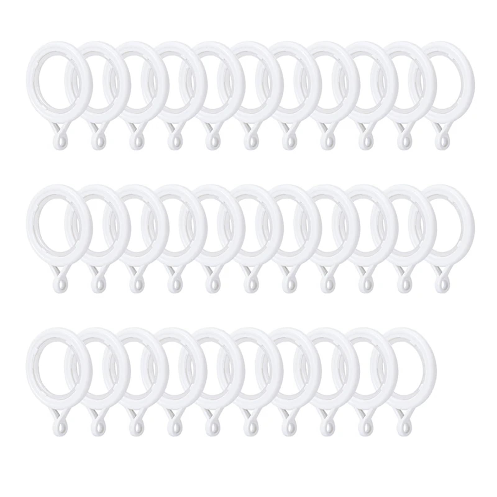 Curtain Rings 320Pcs Plastic Curtain Eyelet Rings Hanging Loop Buckle Mute Accessories