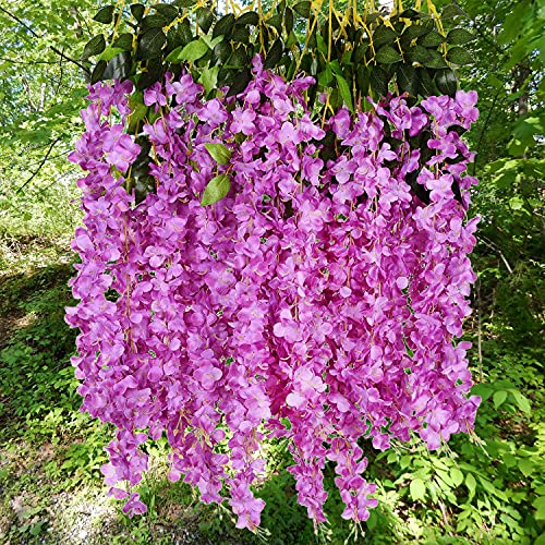 Guirnalda de glicina artificial para arco de boda y decoración romántica de jardín, 12 unidades 3