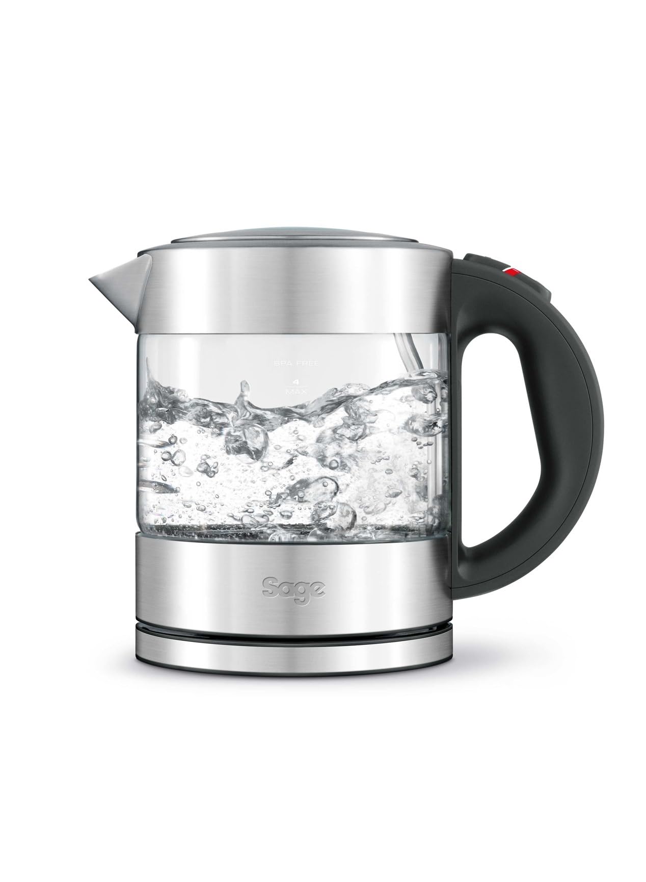 Sage - The Compact Kettle Pure - 1L Quiet and Cordless Kettle - Fast Boil, Brushed Stainless Steel - UAE Version, 2 Year Manufacturer Warranty