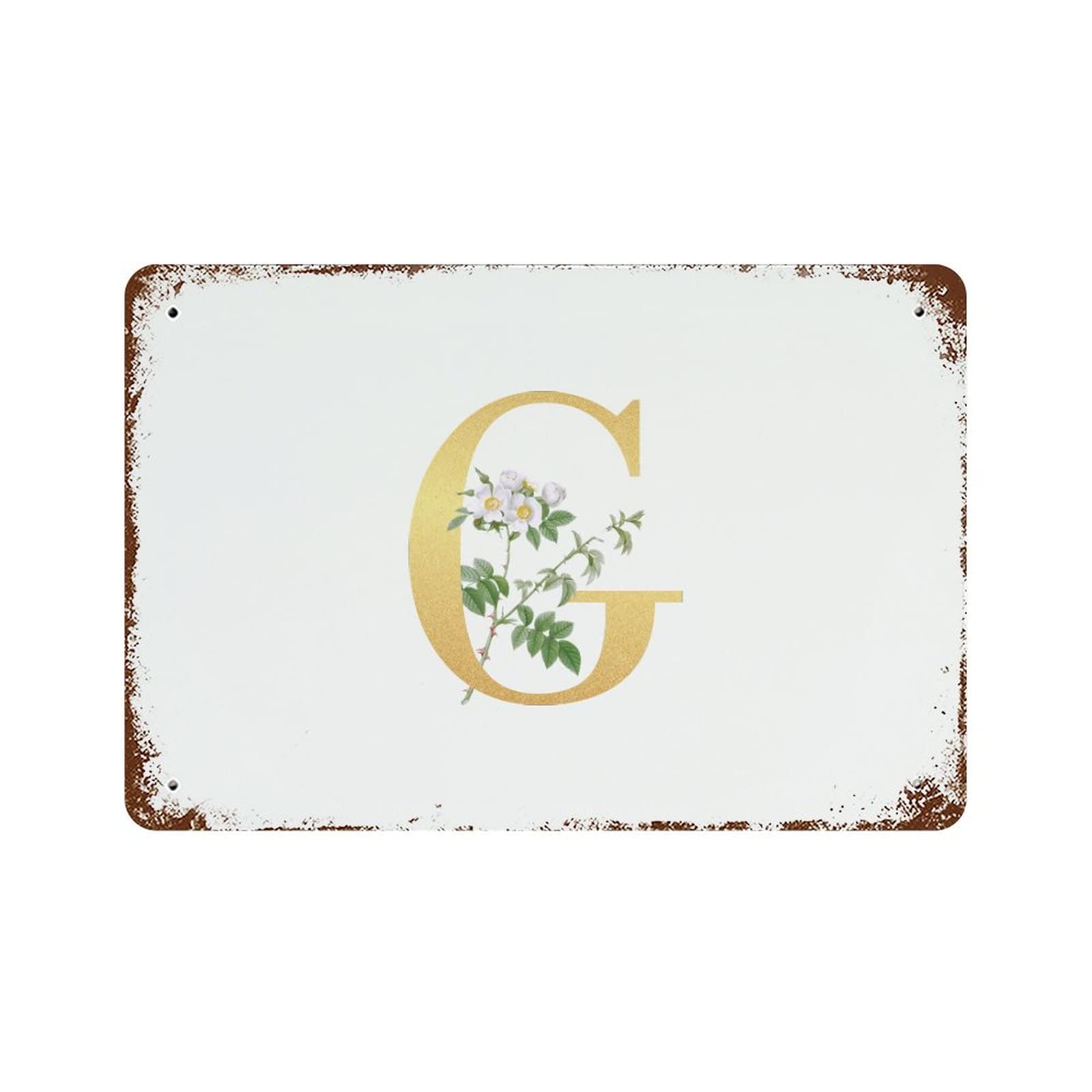 Plaque en métal doré lettre G monogramme haut de gamme de 30,5x45,7 cm