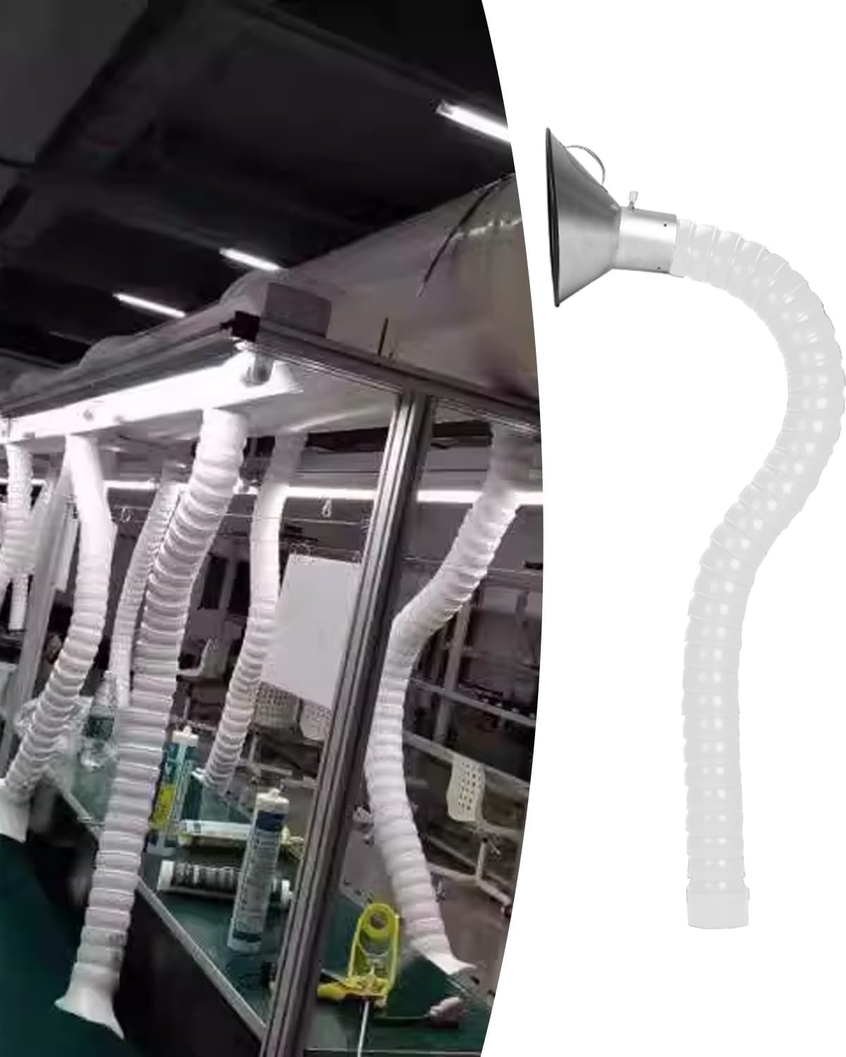 Tubo flessibile per aspirazione fumi per gas e fumo, condotto dell'aria regolabile a 360°, per laboratori e applicazioni di ventilazione, sistema di filtrazione dell'aria ad alte prestazioni