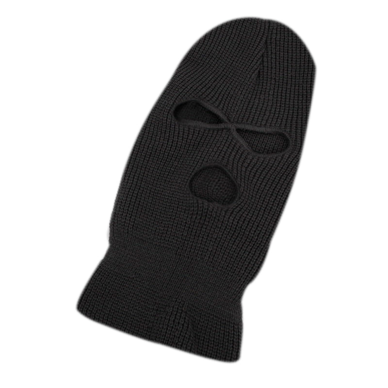 Men Women 3 Holes Ski Mask Full Face Cover Outdoor Hat Winter Knitted Neck Gaiter for Halloween Sports