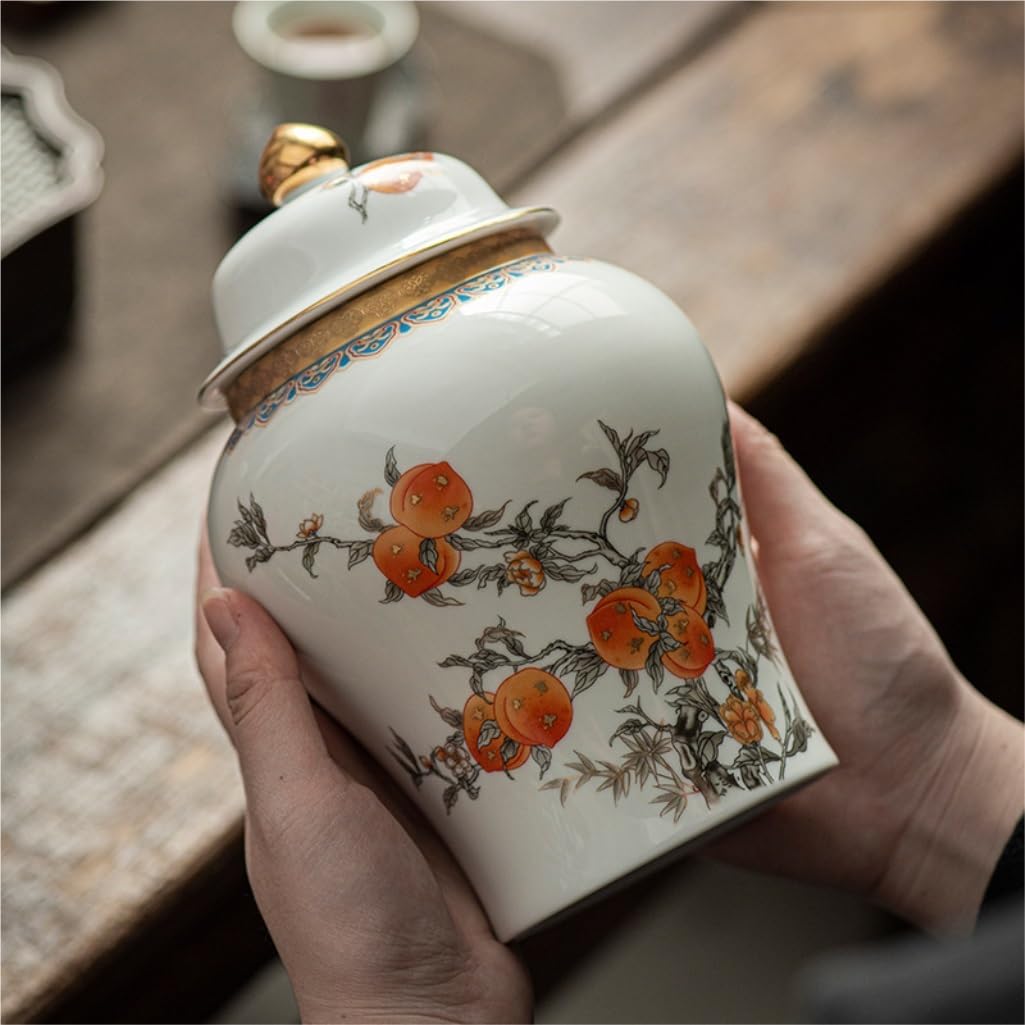 Ceramiczny pojemnik na herbatę, ceramiczny słoik do przechowywania herbaty, chiński styl retro, duży, szczelny słoik, domowy, kuchenny, zestaw do przechowywania herbaty, podwójny słoik, zestaw pudeł
