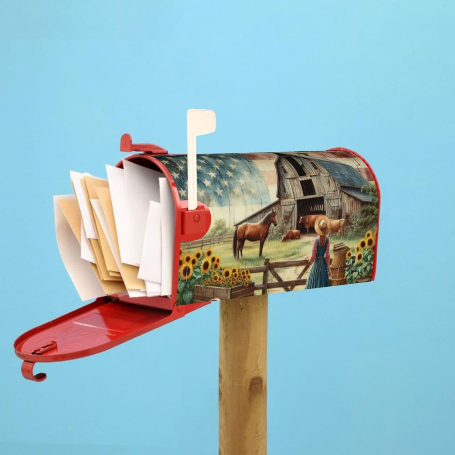 Custom Mailbox Cover Magnetic Personalized Address Post Box Wraps Standard Size Customized Waterproof Letter Box Covers Gifts for Outside Garden Yard Home Decor