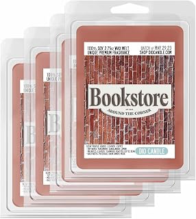 Bookstore Scented Wax Melt - Smells Like Books - Leather - Coffees - 100% Naturally Vegan Soy and Premium Fragrance | Great Gift | Handmade in Denver, Colorado (4 Pack Wax Melts)