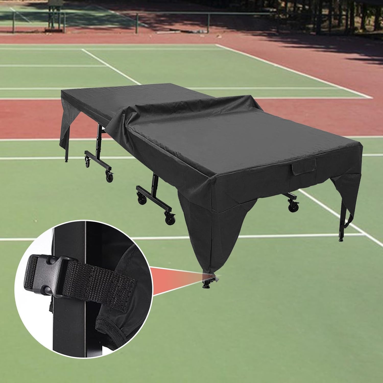 Copertura Protettiva per Tavolo da Ping Pong, Impermeabile Coperture per Tavoli da Ping Pong per Interni Esterni, 210D Oxford Telo di Protezione per Tavolo Ping Pong Esterno(Size:165 x 70 x 185cm,Col