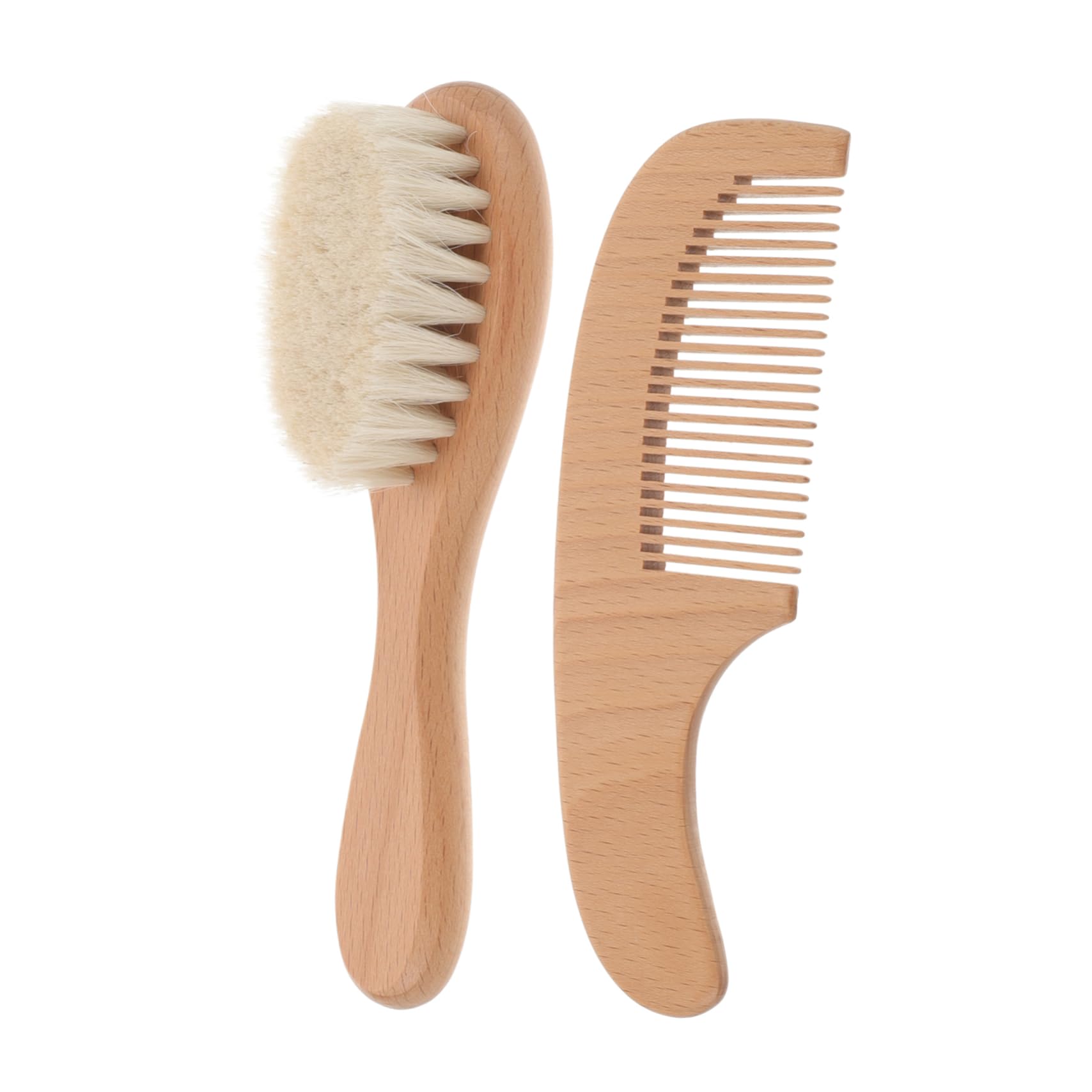 TOYANDONA 5juegos Cepillos Para Bebés De Madera Natural Peine y Cepillo Para Cuidado De Nacidos y Baño De Aseo