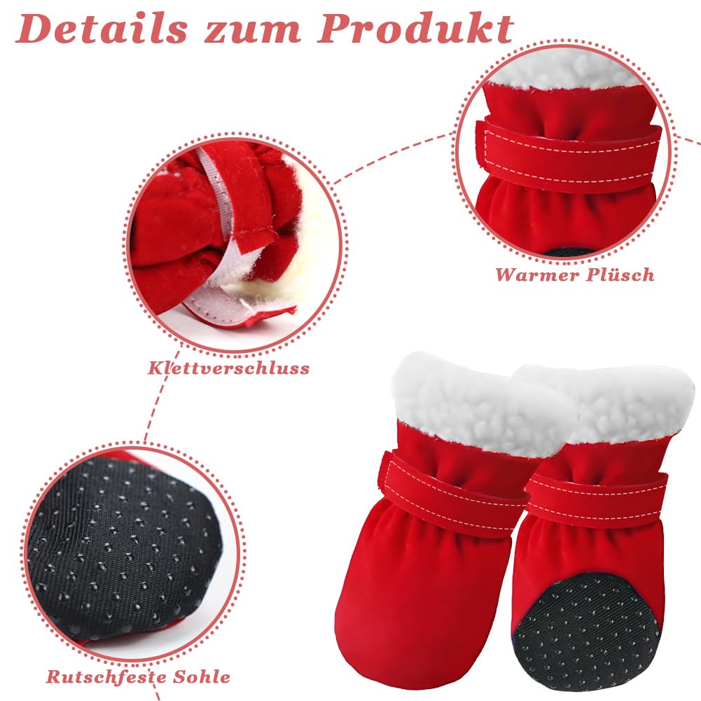 agctrler Pack of 4 Dog Shoes, Paw Protection, Waterproof, Non-Slip Dog Shoes, Dog Shoes, Paw Protection, Outdoor - Image 3