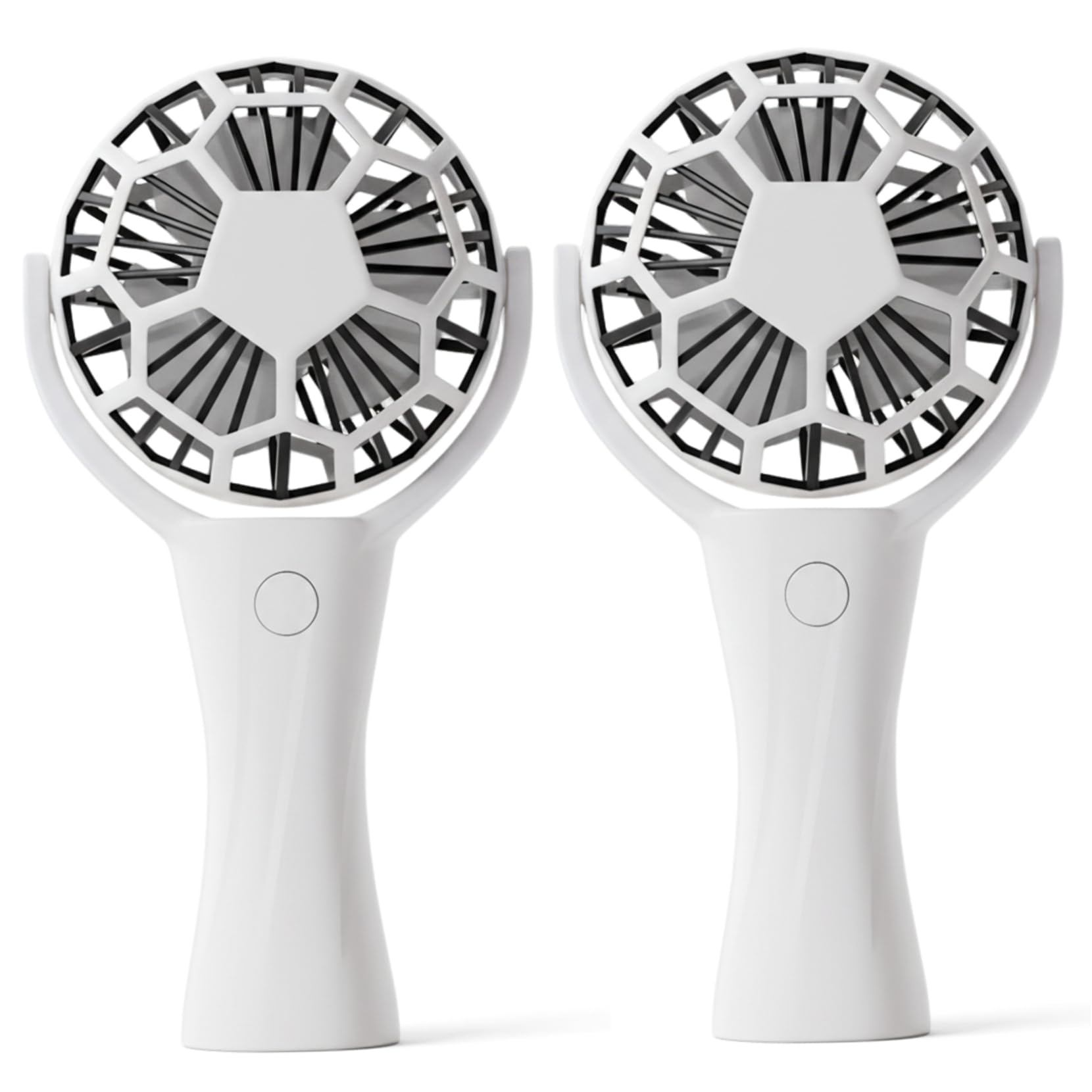 Bonalake Portable Handheld Fan, 2-Pack Soccer Design USB Rechargeable Mini Fan with 3 Speeds, Personal Desktop for Office Outdoor Sports, White Portable Handheld Rechargeable