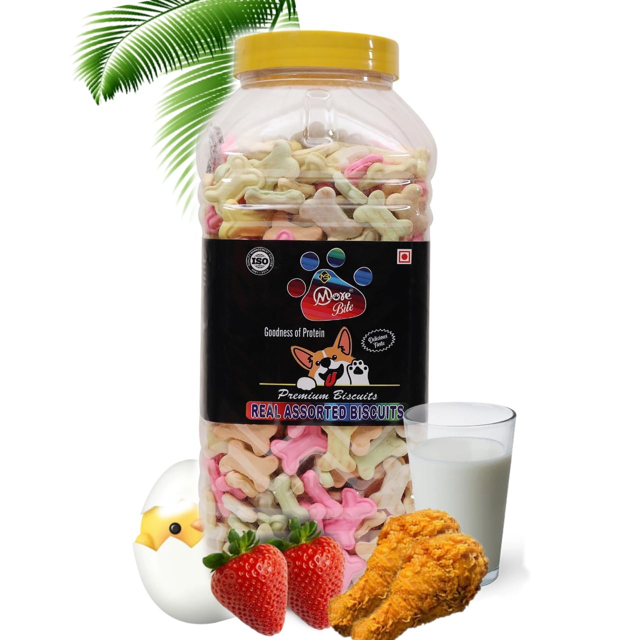 More Bite Real Premium Biscuits, 500gm JAR (Assorted, All Life Stages, Dog)