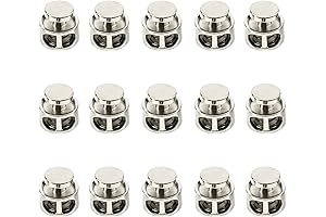 Yunpo Premium Cord Locks - Metal, Silver, 30 Pack