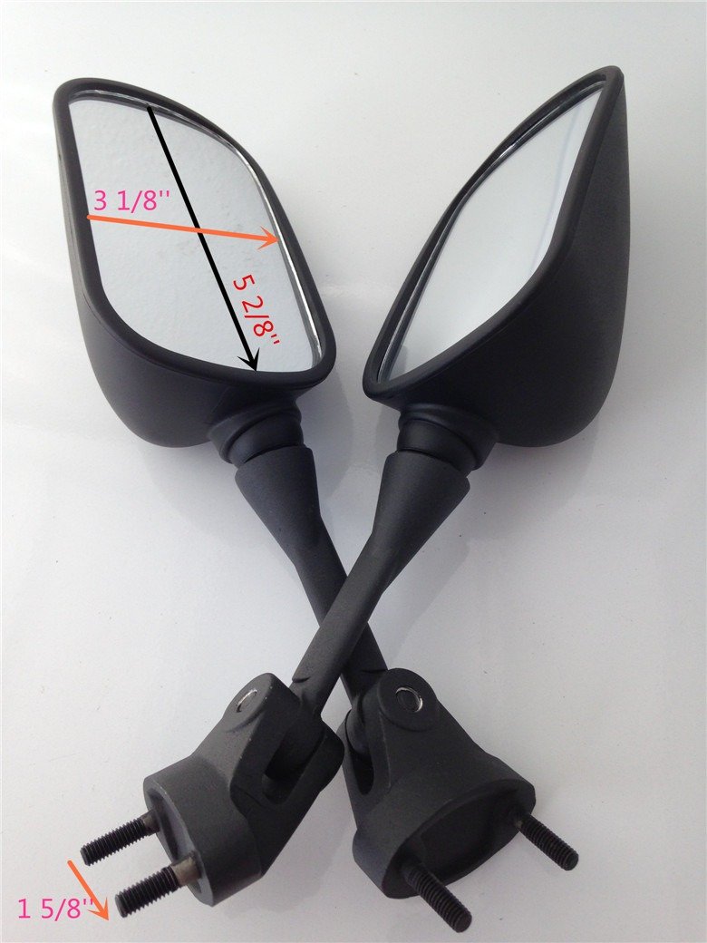 HTT Motorcycle Mirrors For Ninja ZX-6R / ZX-10R - Carbon Fiber Style, Adjustable, Pair