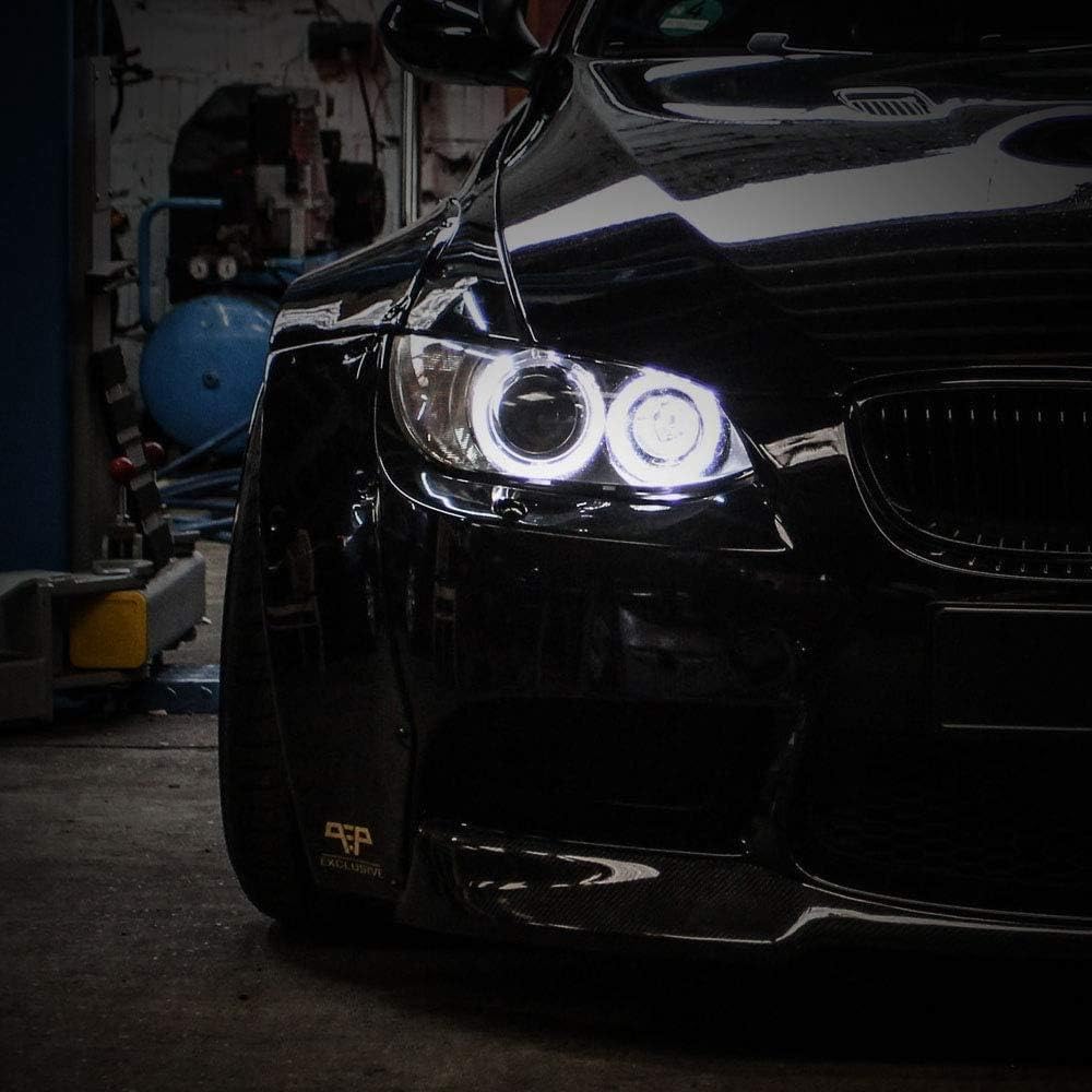Riloer LED Luz de Anillo de Halo de Ojos de Ángel, Luces de Circulación Diurna DRL H8 Bombillas Compatible con BMW Serie 1 E82/E87, Serie 3 E90 E91, E92, E93, Serie 5 E60, E61