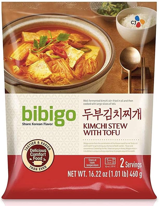 Instan Bibigo Traditional Korean Kimchi Stew with Tofu - 16.2oz (Pack of 2)