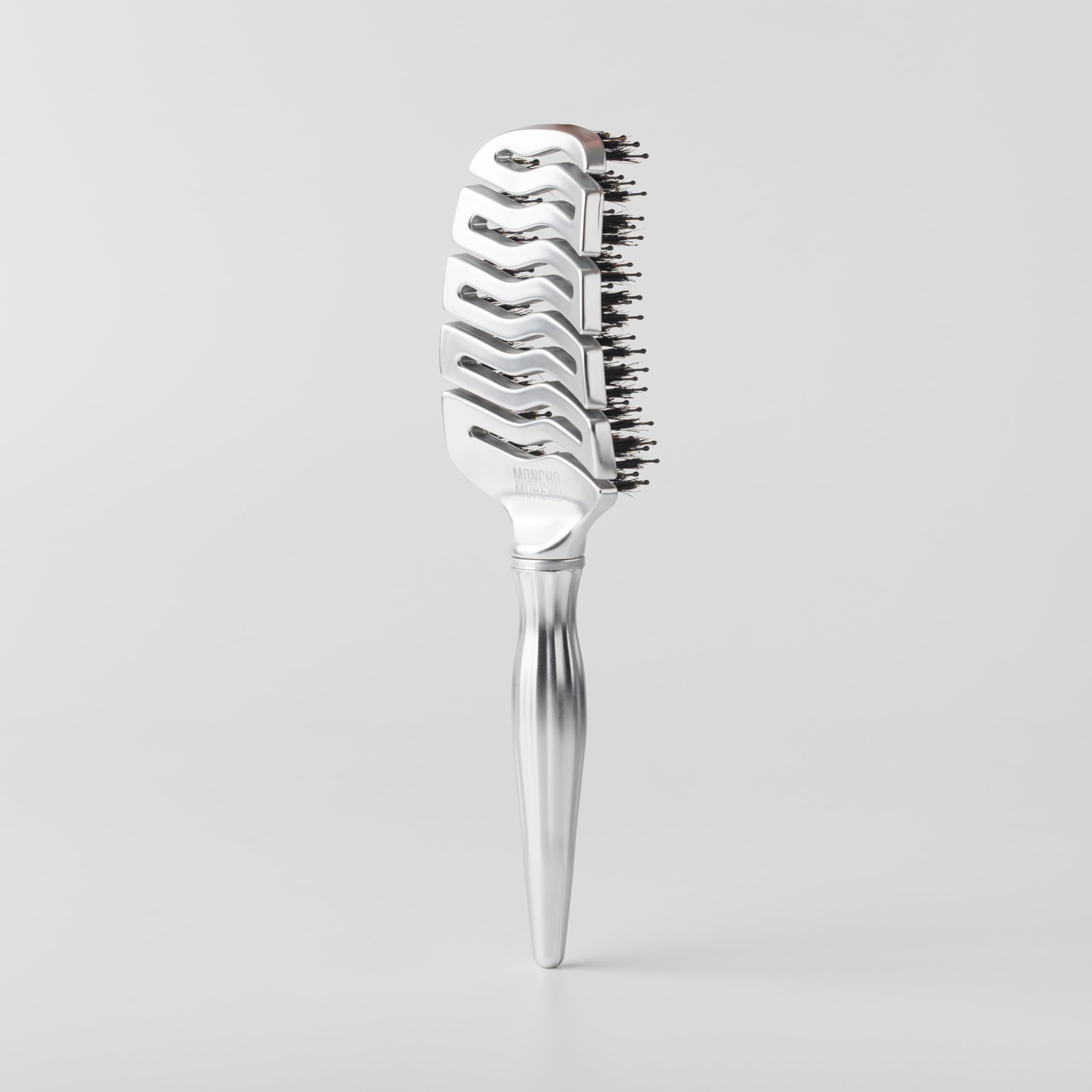 MONCHO MORENO Magic Brush - Cepillo Desenredante Sin Tirones para Cabello Seco - Antirotura y Antifrizz con Púas de Jabalí, Aporta Brillo Natural - Cabello Fino, Grueso y Rizado (Metalizado) — view 2