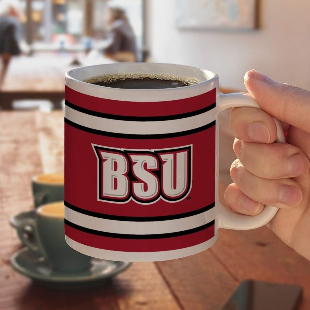 Bridgewater State BSU Stripes Ceramic Coffee Mug, Novelty Gift Mugs for Coffee, Tea and Hot Drinks, 11oz, White - Image 4