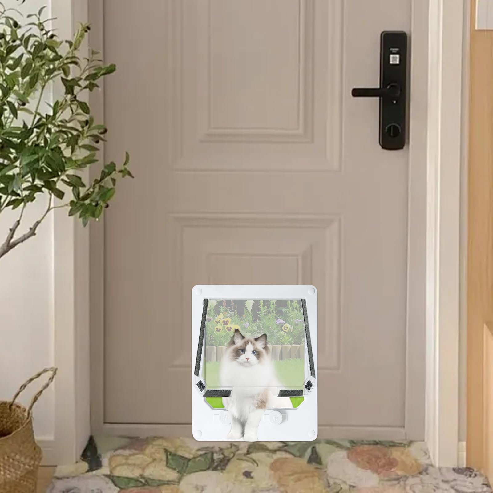 Châtière Grande Taille – Porte ABS Sécurisée Verrouillable pour Gros Chats Et Petits Chiens | Clapets De Sécurité À Double Battant Et Accès Bidirectionnel | Trappe Animaux Installation Facile