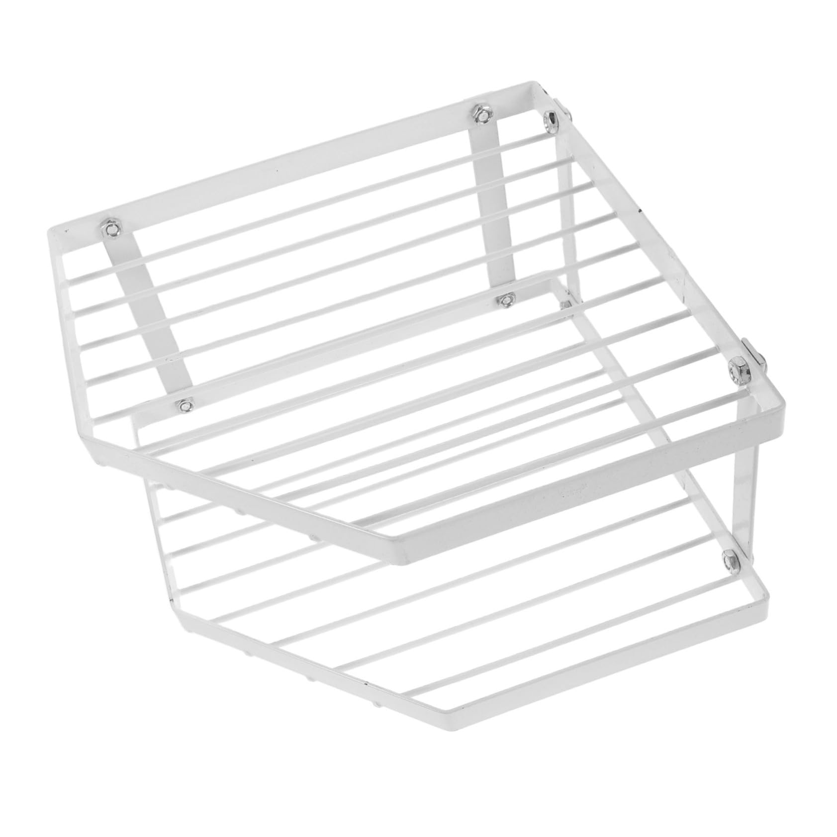 Étagère de rangement d'angle pour cuisine support casseroles blanc