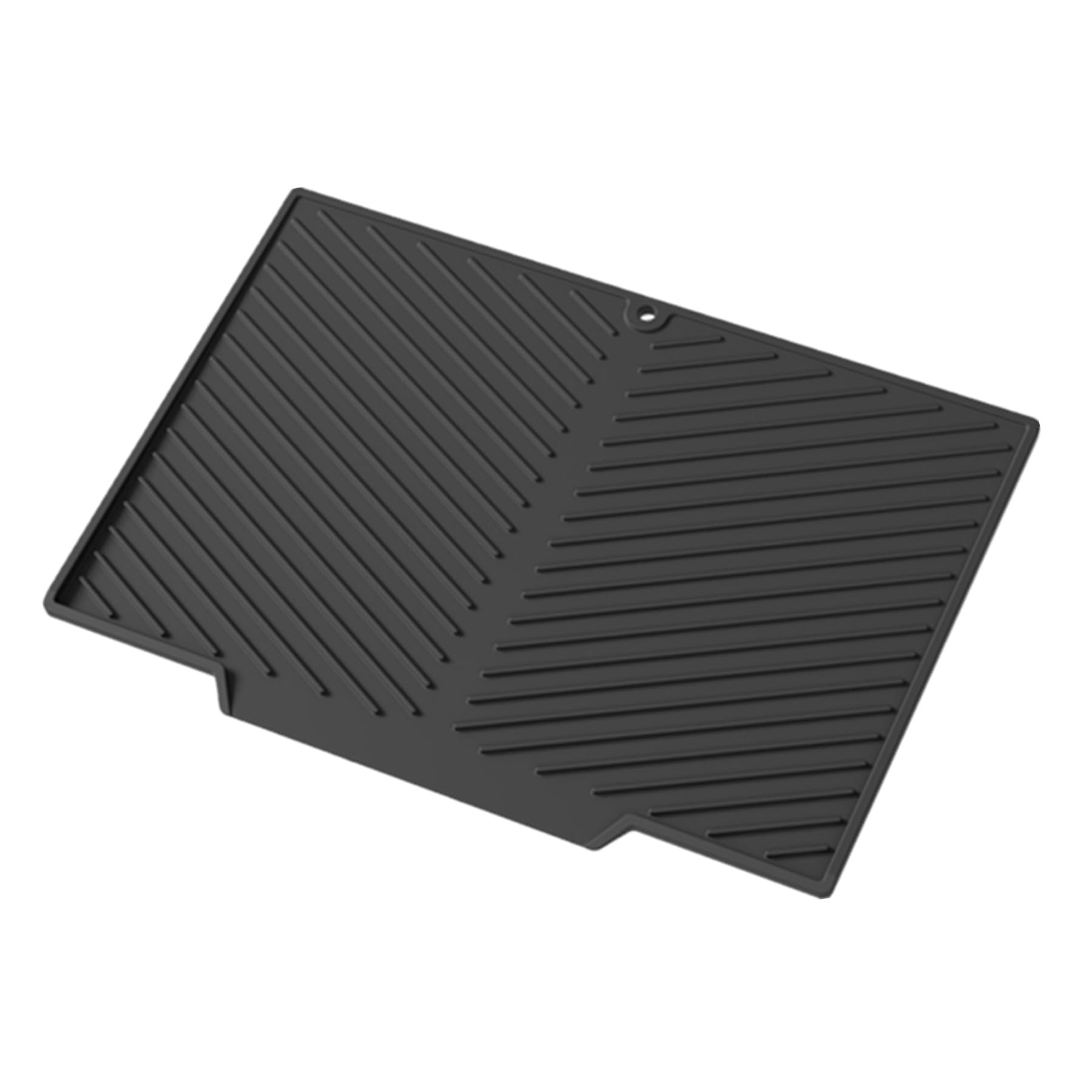 Silicone Dish Drying Mat - Large Draining Board Mat for Kitchen, Heat Resistant, Quick Drying - 14.6*10.6'' Washing Up Drainer Mat by IYYI (LSD-BK-S)