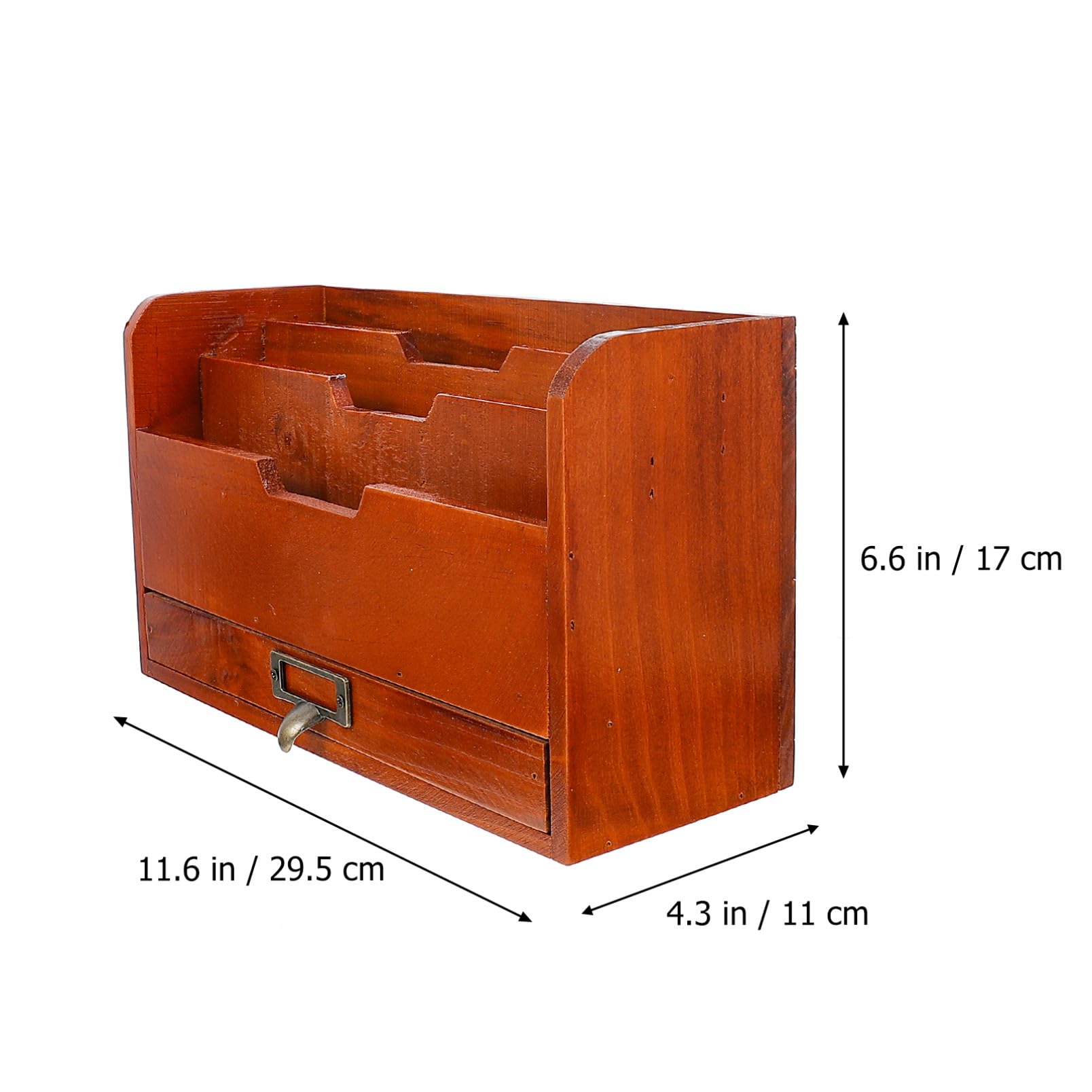 POPETPOP Boîte à Tiroirs en Bois Marron pour Bureau, Organisateur de Rangement Simple et Empilable, Structure Tiroir Robuste pour Papeterie et Petits Objets