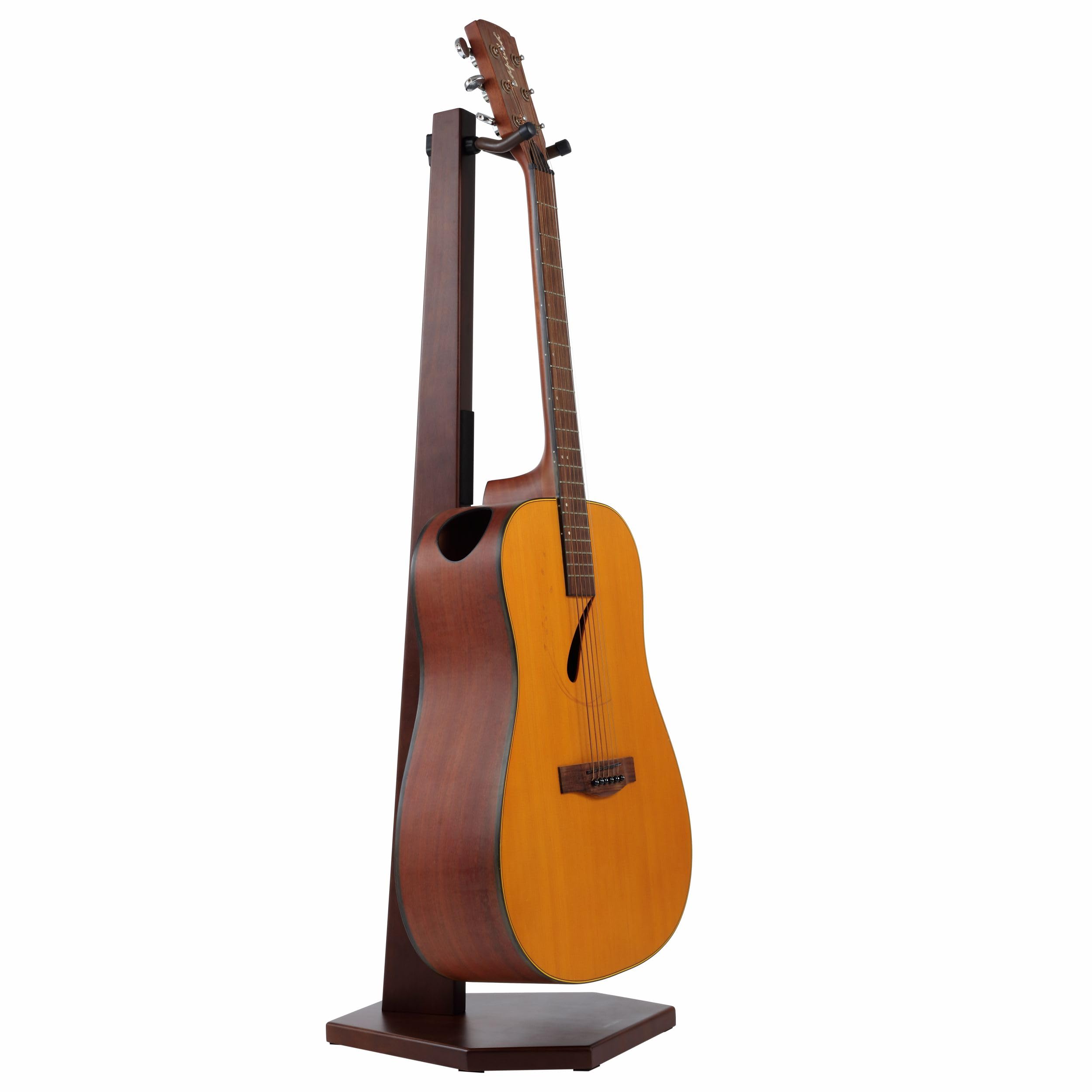 Nefelibata Wooden Guitar Stand - Handmade German Ash Solid Wood Stand for Acoustic, Classical, Banjo, Mandolin, Guitar Gifts (Walnut Grain)