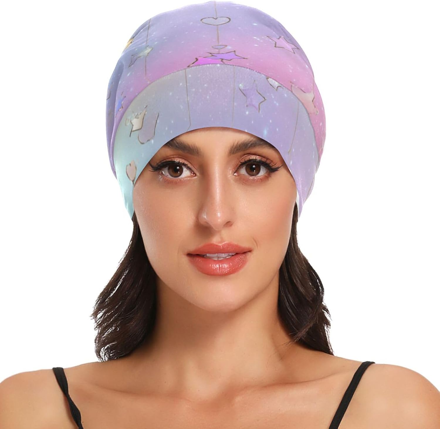 Stain Bonnet for Sleeping Soft Sleep Caps Satin Double Layer Night Bonnet Women Men Hair Bonnets for Curly Hair Braids