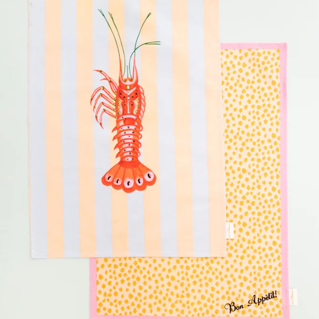 Yvonne Ellen Set Of 2 Tea Towels - Lobster