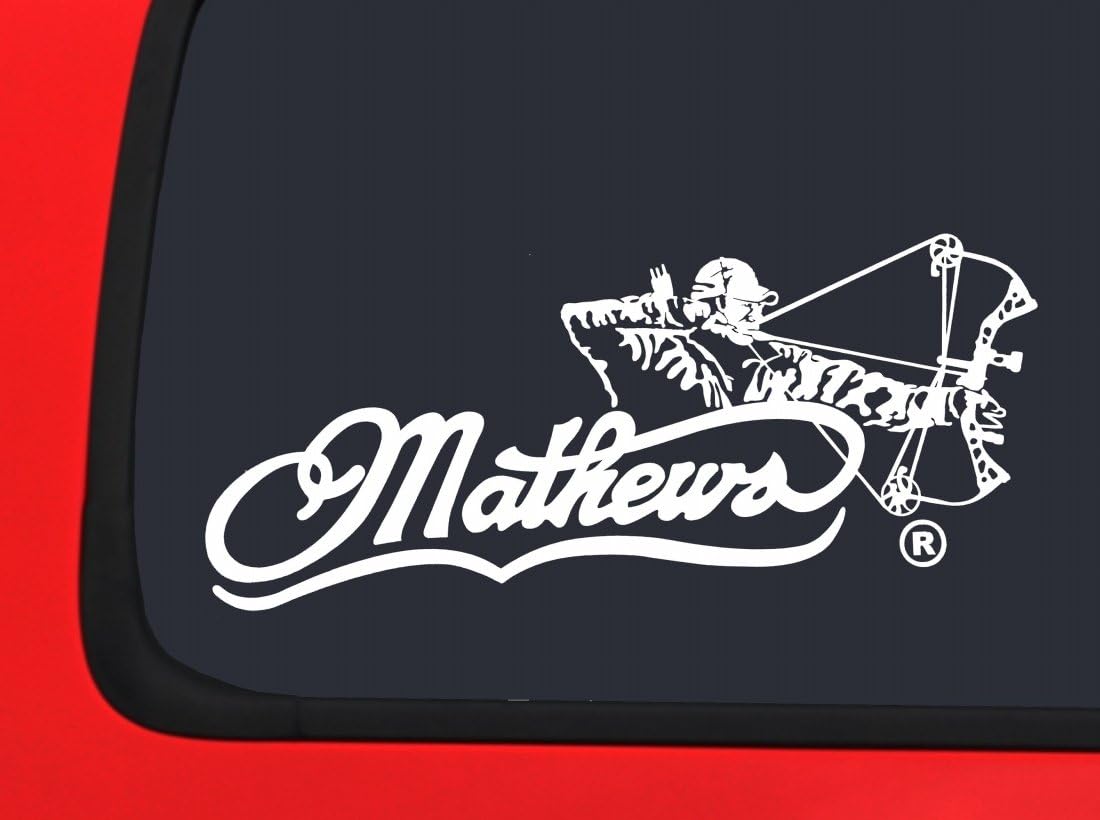Mathews Archery with Bow Hunter Male - White Hunting window decal sticker