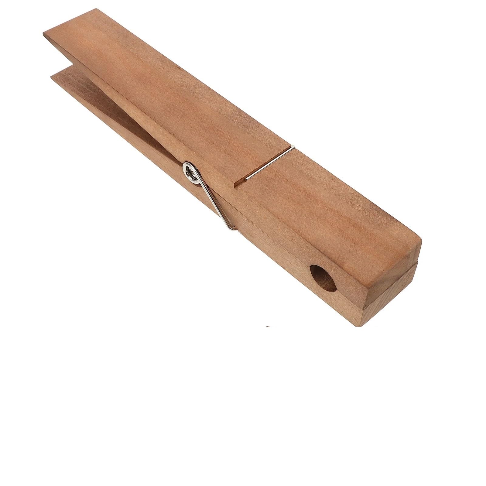 ZGUOUZANTYE Multipurpose Clips, Clothespins for Laundry Wooden Large Clothespin Towel Holder Fixing Clip Clothes Peg Photo Clips(Brown 20x4cm)