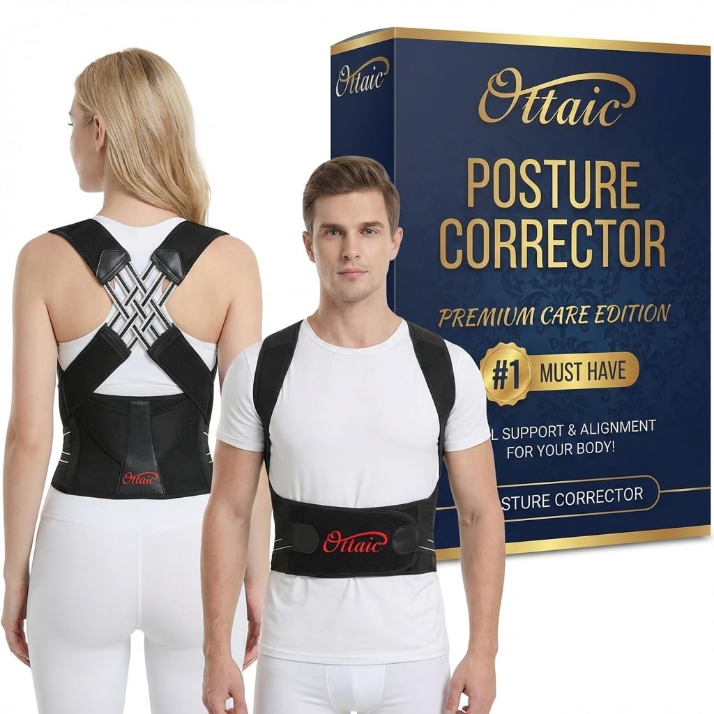 X-Cross Posture Corrector Breathable Belt (Neoprene) | Shoulder & Back Support Belt | Back Straightener Brace For Spine & Body Posture Correction | Clavicle Support | Upper Back Straightener | (Chi-Posture-Corrector) - Universal Size (BLACK)
