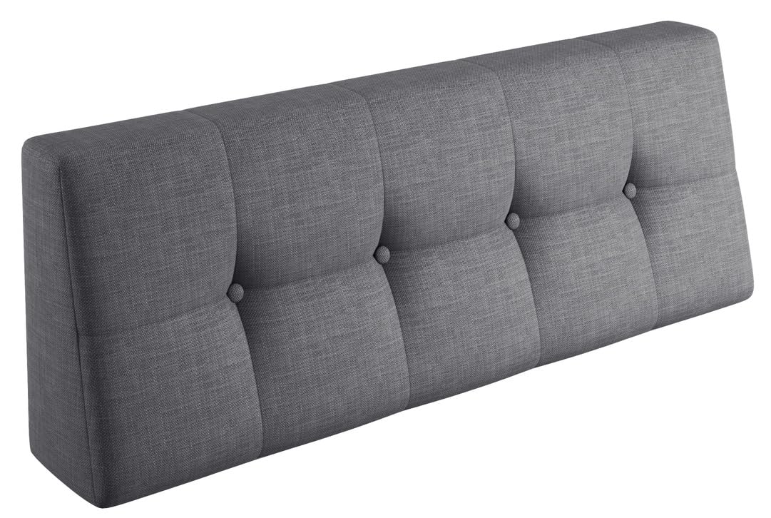 sunnypillow Cuscino-schienale 120 x 40 x 20 cm - Cuscini per divano in pallet per casa e giardino - Cuscino trapuntato per pallet - Spalliera per Bancali, Interno - Esterno, schiuma fredda - grigio