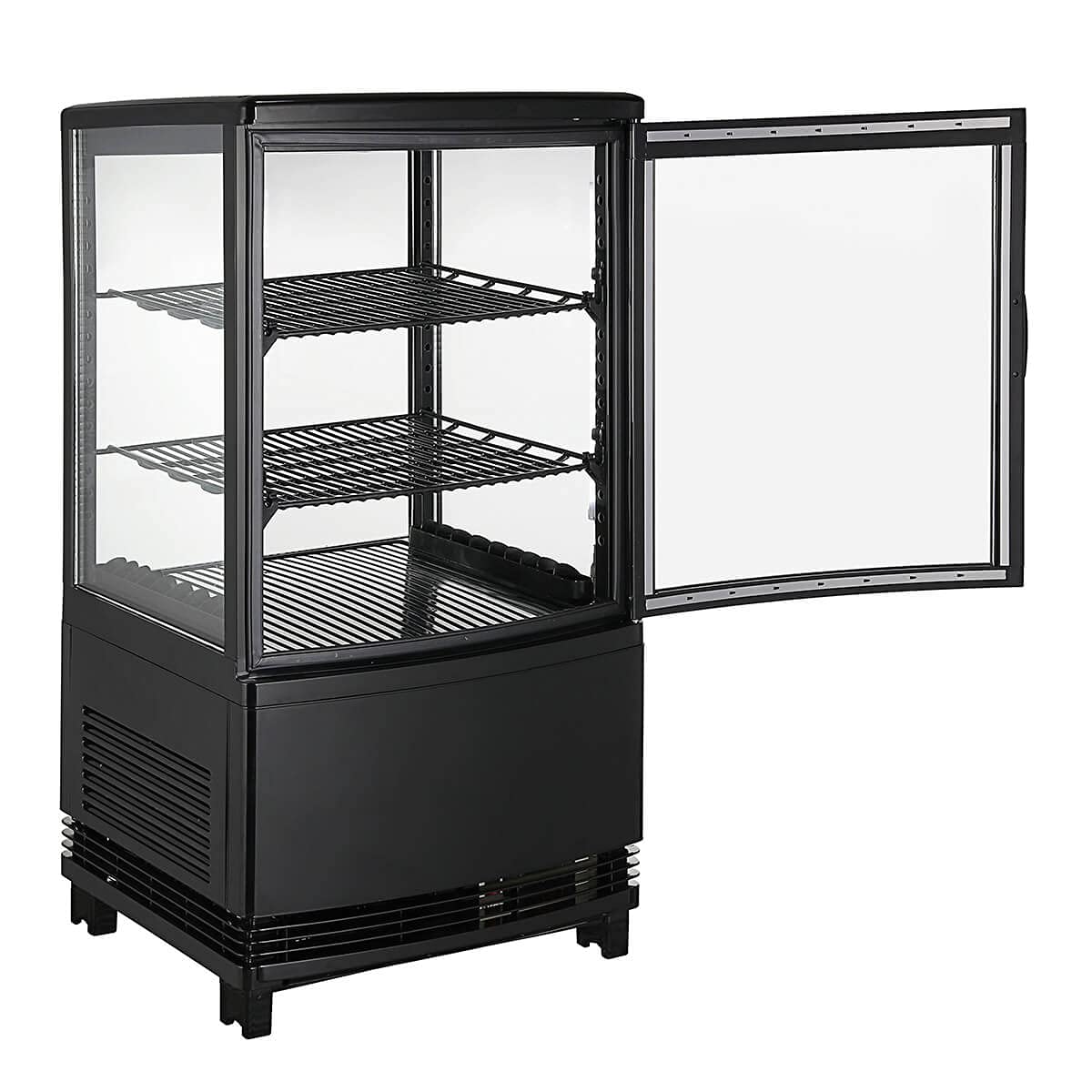 Amazon | Hijiru 4面ガラス冷蔵ショーケース60L/ブラック（ウツクシイ 