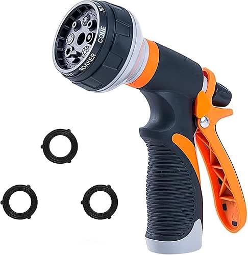 Garden Hose Nozzle,New Upgraded Version High-Pressure 8 Spray Patterns Adjustable