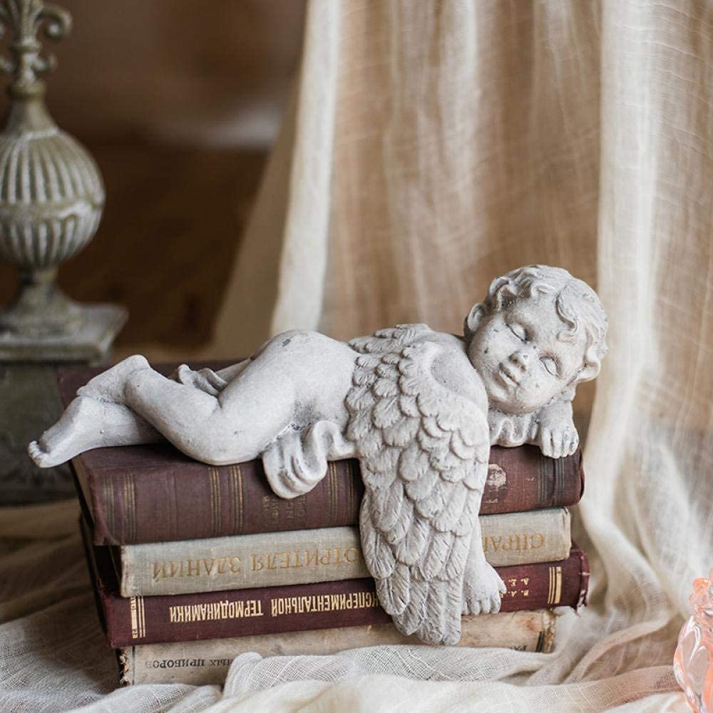 Ozdoby ogrodowe Wystrój Statua Na Zewnątrz, Abstrakcyjna Unikalna Statua Rzeźba Kreatywne posągi i rzeźby Dekoracje zewnętrzne do ogrodu, Rzeźba Anioła Statua Śpiący Anioł Dekoracja Rzemiosło żywiczn