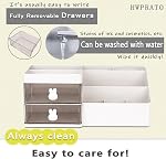 HWPRATO Mini Drawer Organizers Accessories with Compartments and Drawers, Plastic Pen Holder for Desktop Storage for School, Office Supplies (Large Capacity Desk Organizer-White)