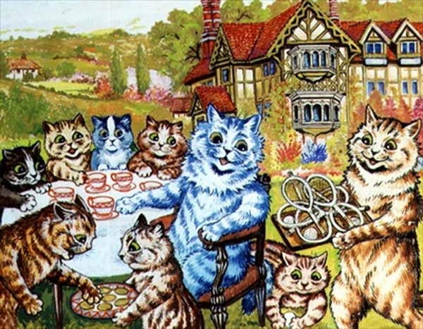 Cuadro en lienzo Louis Wain impreso en alta resolución para decoración artística