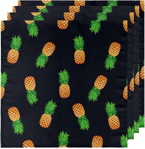Miniatura 5 de Cloth Napkins Set of 6 Pineapple 20x20 Inch Cloth Napkins Pineapple Pattern Washable Reusable Kitchen Dinner Napkins Table Decor for Wedding,