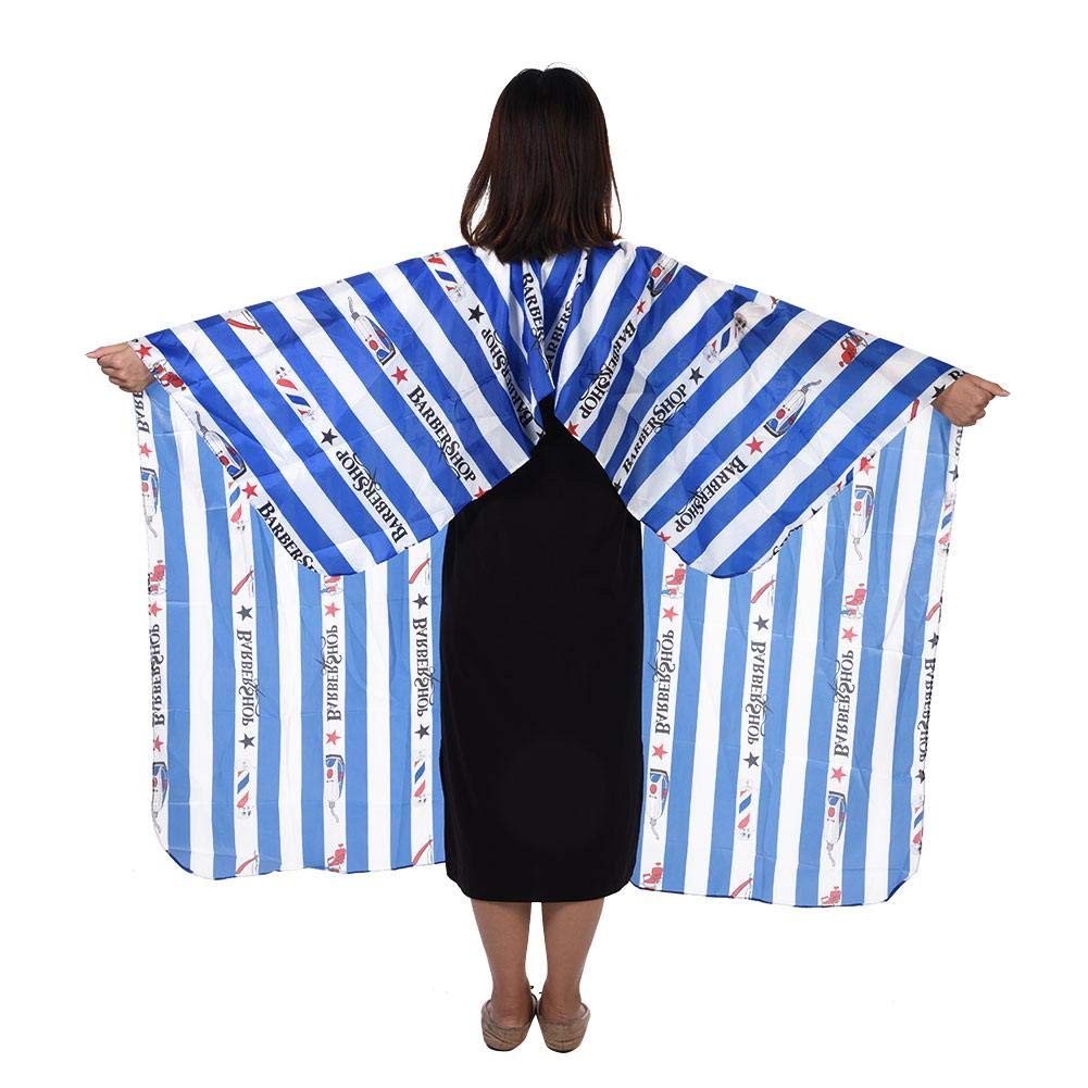 Barber Styling Cape, Professional Barber Cape, Hair Cutting Gown, Barber Hairdressing Wrap for Salon Hair Styling Accessories Home Hairdressing Tool Home(blue and white stripes)-image-39