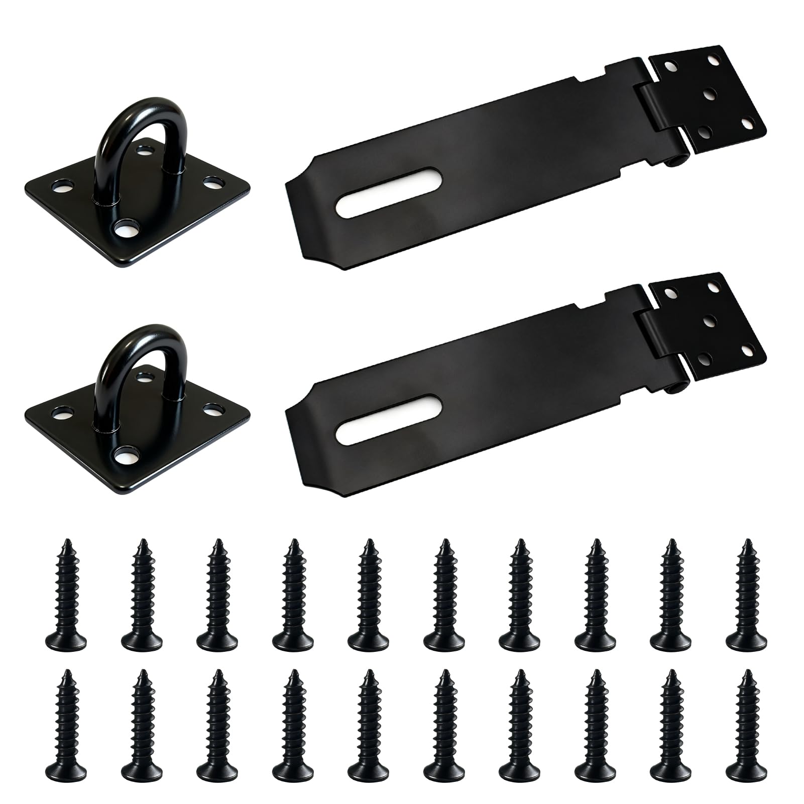 Hasp and Staple Heavy Duty 2 Pack, 5 Inch Stainless Steel Shed Lock Door Padlock Security Hasp Shed Gate Lock Latch Anti-Theft Door Clasp Buckle for Shed Doors Window Cabinet Pet Cage Lockers — image 1