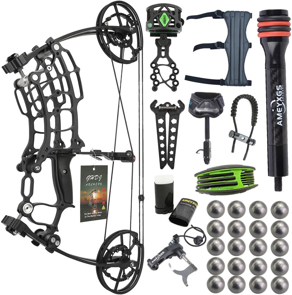 Archery Compound Bow Kit - 30-60lbs Draw Weight, Dual-Use Short Axis Design, Professional Hunting and Target Archery Gear for Right and Left-Handed Users