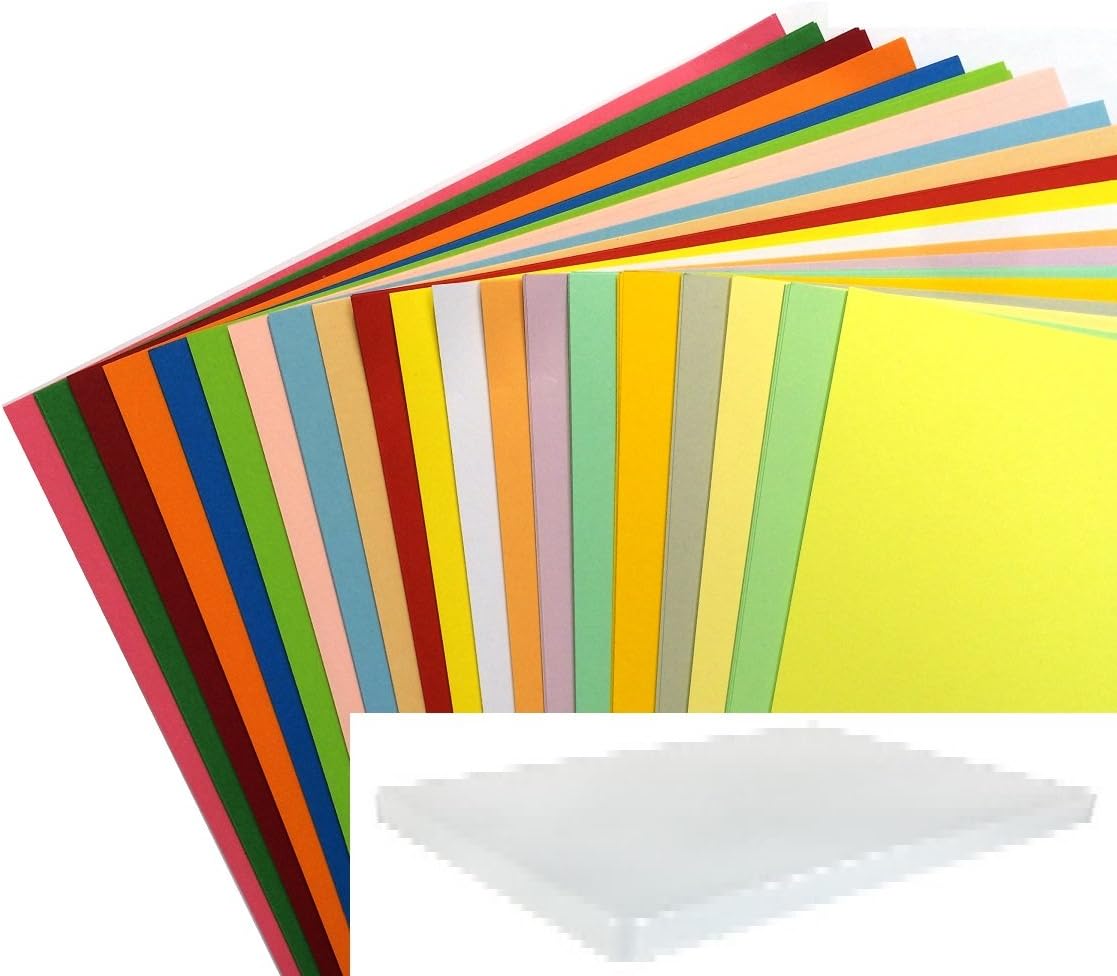 A4 160gsm - 100 SHEET 20 ASSORTED COLOUR MINI MEGA PACK - NOW IN A REUSABLE WHITE SHATTERPROOF WESTON STORAGE BOX
