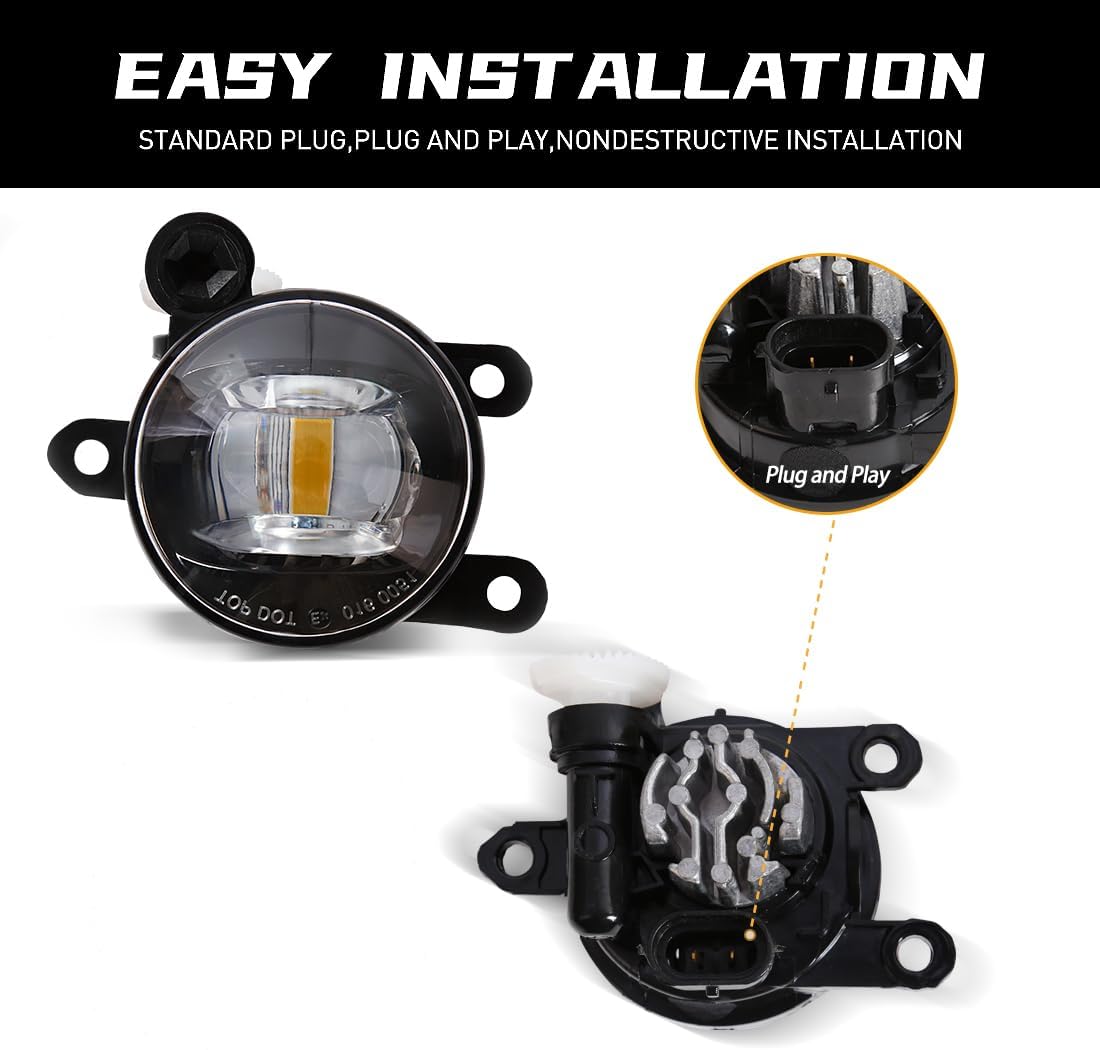 LED Fog Light For Ford Ranger Raptor 2022 2023 2024 Front Bumper Driving Lamps Bright Yellow LED Light Bulb One Pair