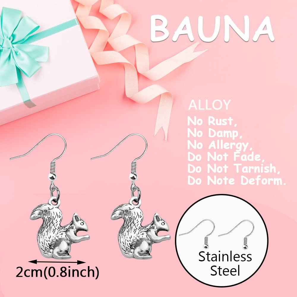 BAUNA Cute Animal Earrings Moose Squirrel Earrings Zebra Koala Jewelry for Women Deer Antler Pendant Giraffe Gifts - Image 5