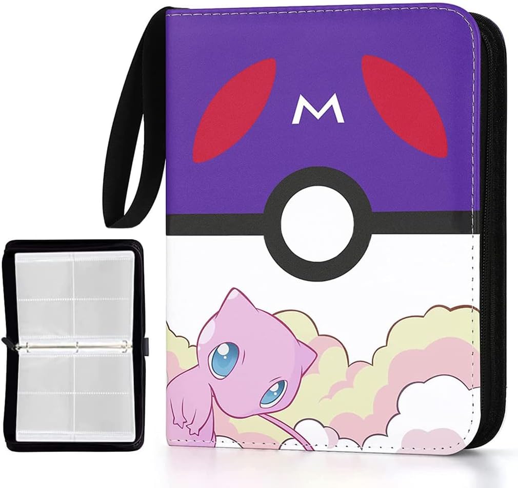 - Poke-mon Binder, 400 Card Album with Zipper Bag - Perfect for Kids' Trading Card Collection