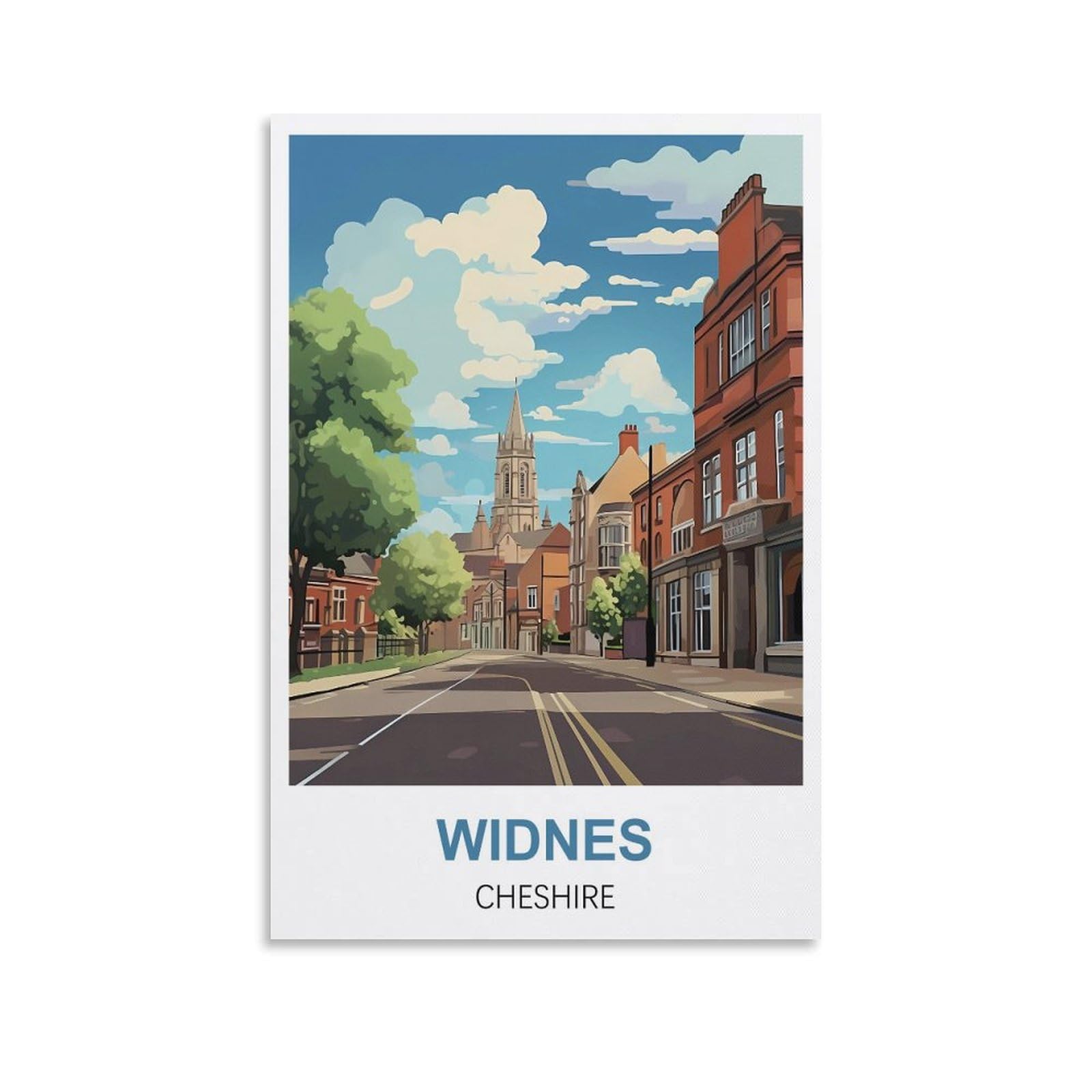 CYYHGEE Widnes Cheshire Vintage Travel Posters 08x12inch(20x30cm) Canvas Poster Wall Art Living Room Home Decor