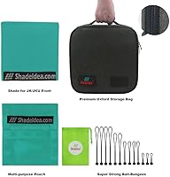 Vista 5 de Shadeidea - Parasol para Jeep Wrangler JK Unlimited (2007-2018), de 2 puertas y 4 puertas frontales-Tiff, pantalla de malla azul para parasol